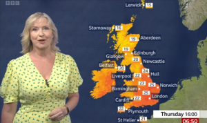 BBC Weather: Kirkwood warns heavy rain outbreaks and thunder to sweep across the country